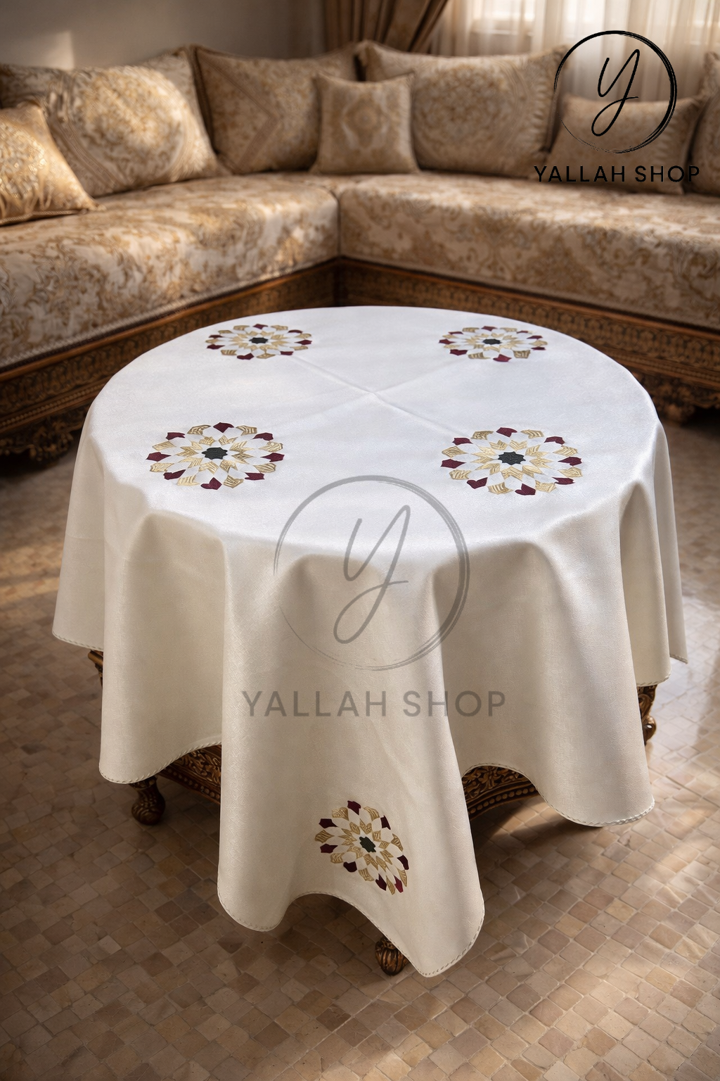مفرش طاولة فاخر من مادة السيميليكوير ( nappe similicuir )