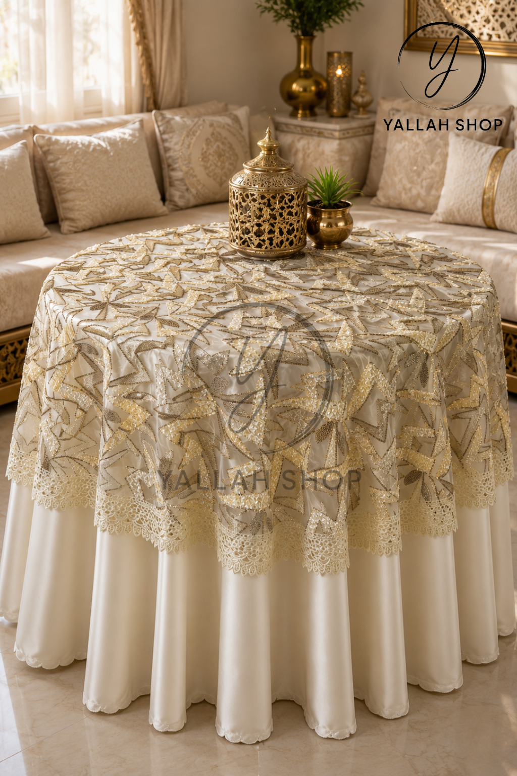 طقم مفرش طاولة فاخر Nappe de table 1M30/1M80
