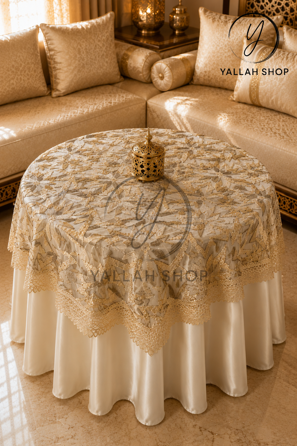 طقم مفرش طاولة فاخر Nappe de table 1M30/1M80