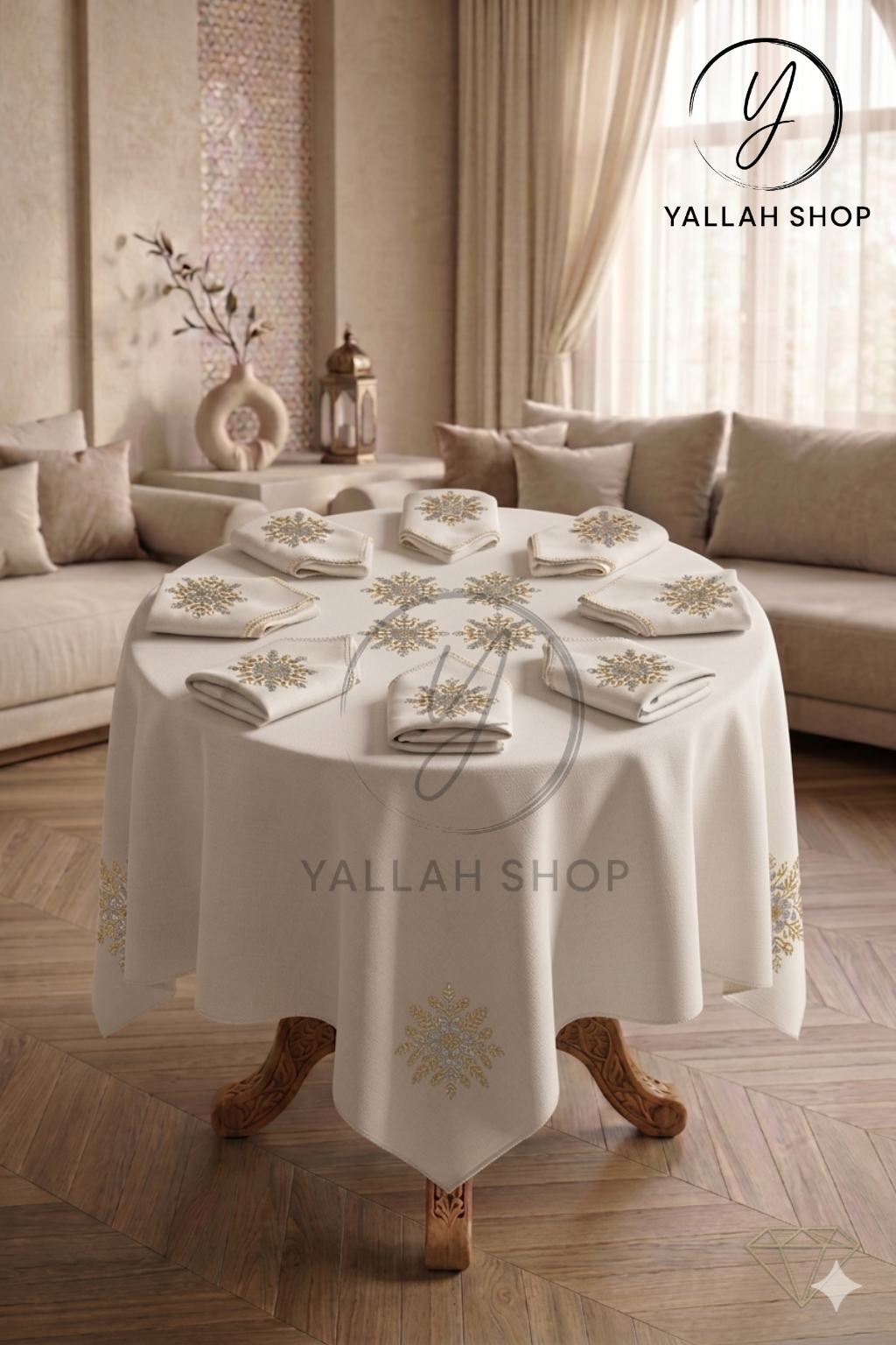 مفرش طاولة فاخر بتصميم راقٍ