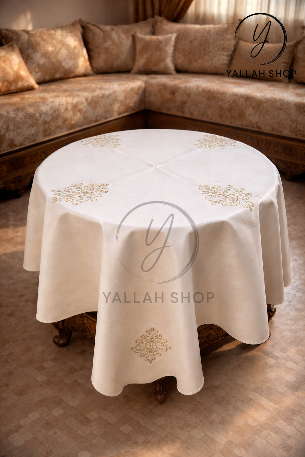 مفرش طاولة فاخر من مادة السيميليكوير ( nappe similicuir )