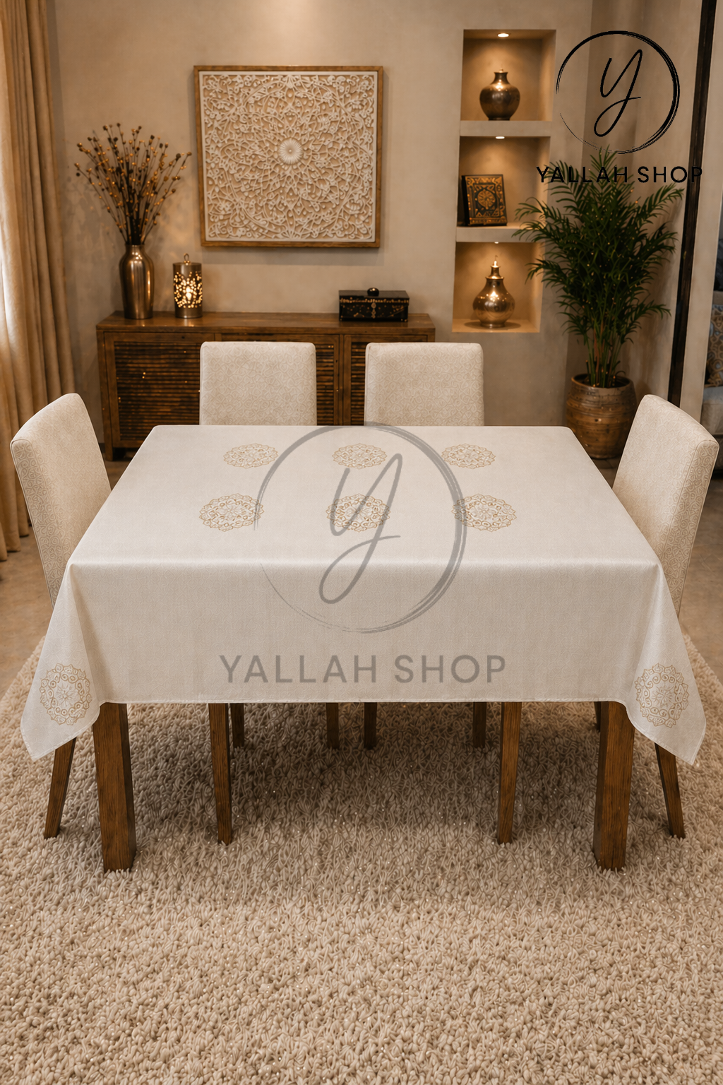 ✨ مفرش طاولة مستطيل فاخر من الجلد الصناعي (Nappe Similicuir)