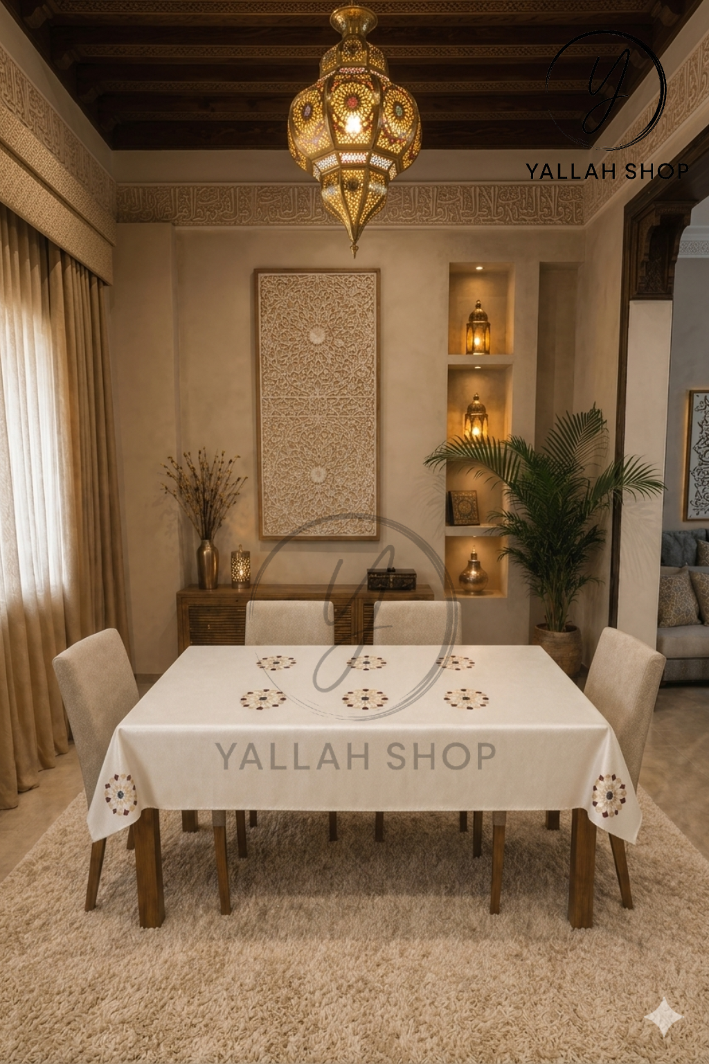 ✨ مفرش طاولة مستطيل فاخر من الجلد الصناعي (Nappe Similicuir)